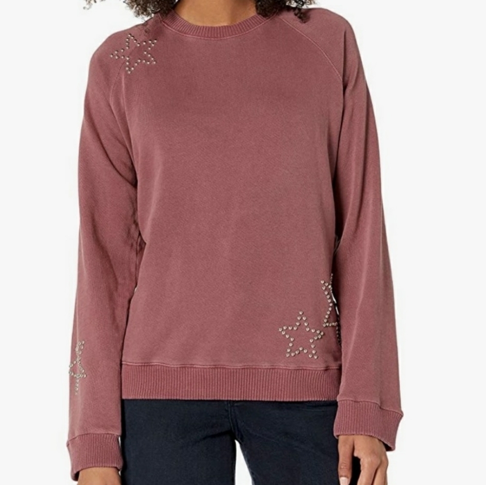 Monrow Women's Vintage Raglan Sweatshirt With Star Dust